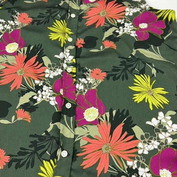 Banana Republic Green Floral Sleeveless Dillon Shirt - Picture 3 of 10